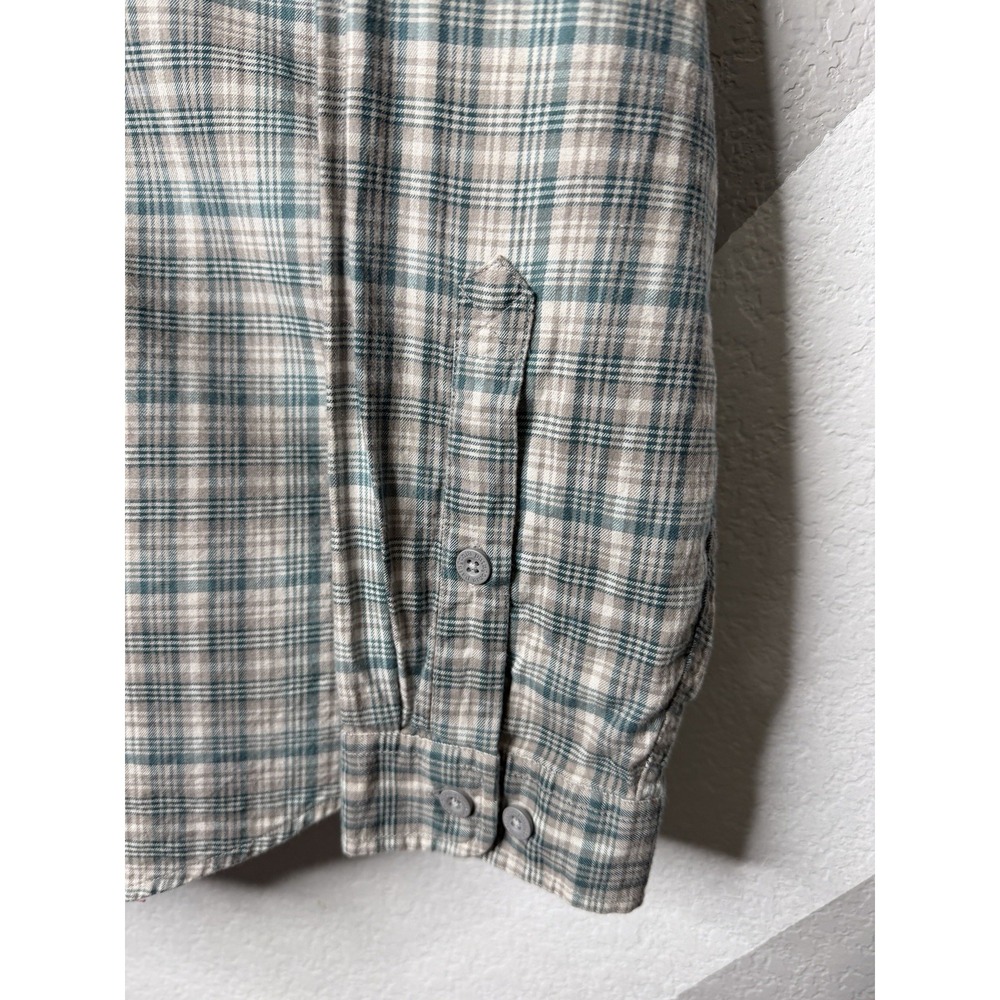 Patagonia Button Down Shirt Mens Sz L Gray Plaid Organic Cotton Outdoor Hiking - Picture 4 of 14